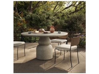 Four Hands Outdoor Faber Dining Table 55" Aged Natural Concrete