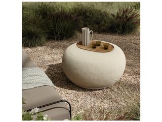 Four Hands Outdoor Chip Ottoman Jasper Natural