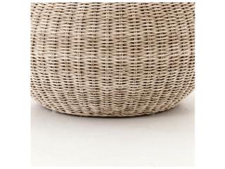 Four Hands Outdoor Grass Roots Vintage White Ottoman