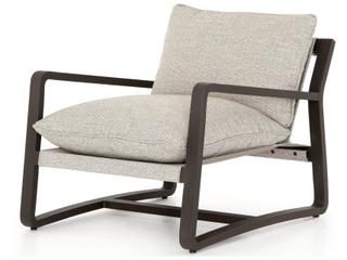 Four Hands Outdoor Solano Bronze Aluminum Lounge Chair with Faye Ash Cushion