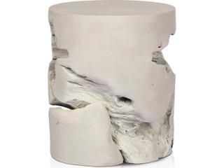 Four Hands Grass Roots Ivory Teak Accent Stool