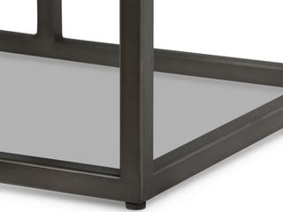 Four Hands Easton Dakota Warm Taupe Light Gunmetal Brown Leather Accent Bench
