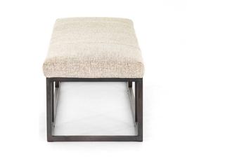 Four Hands Easton Plushtone Linen Light Gunmetal Cream Upholstered Accent Bench