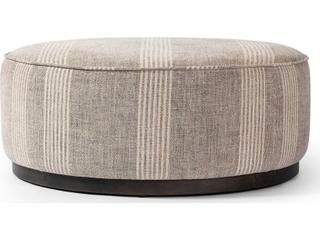 Four Hands Westgate Sinclair Manchester Flint Upholstered Large Round Ottoman