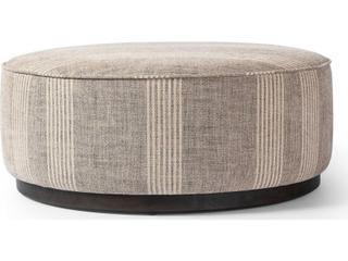 Four Hands Westgate Sinclair Manchester Flint Upholstered Large Round Ottoman