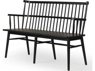 Four Hands Keston Aspen Matte Black  Bench