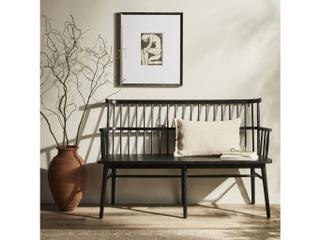 Four Hands Keston Aspen Matte Black  Bench
