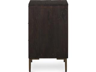 Four Hands Wyeth 3-Drawers Black Pine Wood Nightstand