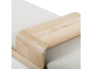 Four Hands Townsend Savoy Parchment Vintage White Wash Oak Beige Upholstered Accent Bench