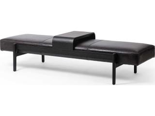 Townsend Sonoma Black Brushed Ebony Leather Accent Bench
