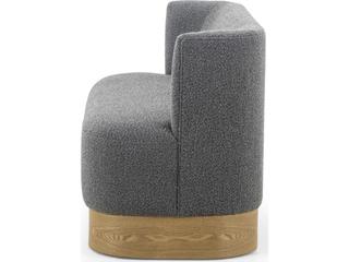 Four Hands Grayson Toasted Ash Veneer Knoll Charcoal Gray Upholstered Accent Bench