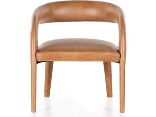 Four Hands Townsend Hawkins Brown Leather Accent Chair
