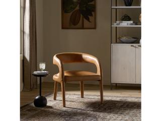 Four Hands Townsend Hawkins Brown Leather Accent Chair