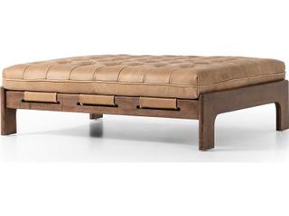 Halston Cocktail Ottoman Tufted Leather