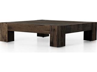 Wesson Abaso Square Coffee Table Ebony Rustic Wormwood Oak
