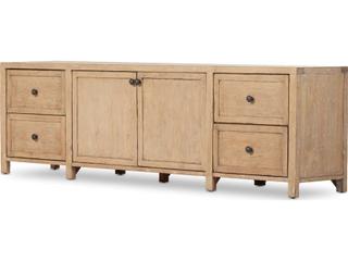 Four Hands Cordella Gaines 92" Pine Wood Aged Light Distressed Copper Media Console