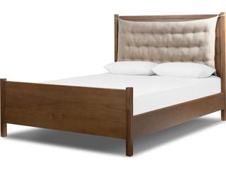 Four Hands Patten Sullivan Brown Acacia Wood Upholstered King Panel Bed