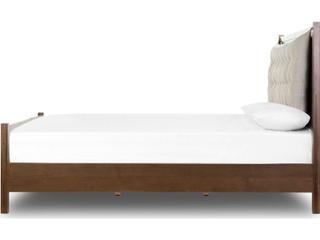 Four Hands Patten Sullivan Brown Acacia Wood Upholstered King Panel Bed