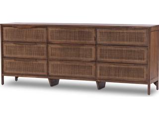 Four Hands Prescott 9-Drawers Mango Wood Triple Dresser