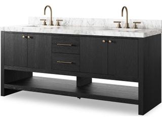 Anthem Black Wasked Oak Veneer Double Vanity