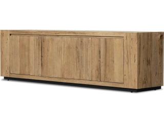 Wesson Abaso 94" Hardwood Black Rustic Wormwood Oak Media Console