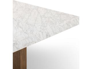 Four Hands Hughes Rectangular White Carrera Marble Smoked Oak Veneer Coffee Table