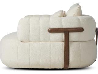 Four Hands Farrow White Fabric Chair and a Half