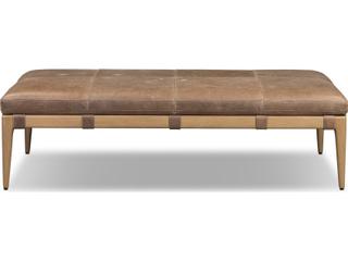 Four Hands Codetta Palermo Cigar Brown Leather Ottoman