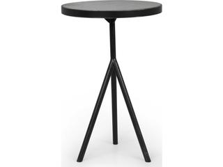 Four Hands Hughes Corin Round Powder Black Bluestone End Table