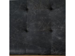 Four Hands Irondale Oxford Rectangular Leather Rialto Ebony Antique Brass Coffee Table