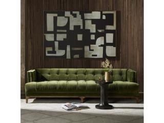 Four Hands Kensington Dylan Sapphire Olive Aspen Grey Green Upholstered Sofa