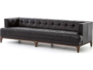 Kensington Dylan 3-Seat Top-Grain Leather Sofa in Rider Black