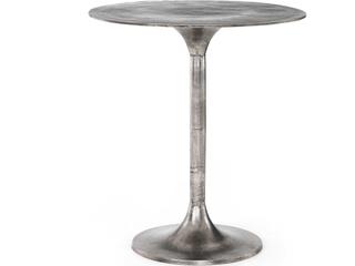 Marlow Simone Round Counter Table in Raw Antique Nickel