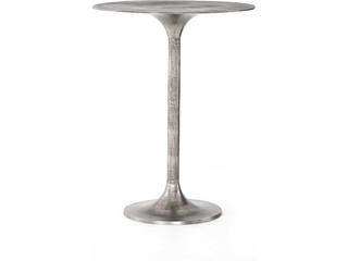 Simone 32-Inch Round Bar Table in Raw Antique Nickel