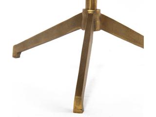 Four Hands Marlow Helen Round Raw Brass Polished White Marble End Table