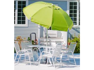 Frankford Quick Ship Catalina Fiberglass 7.5 Foot Octagon Crank Tilt Outdoor Patio Umbrella