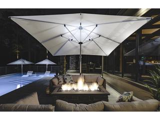 commercial grade offset patio umbrellas Best Choice Products 10ft Solar LED Hanging Outdoor Market Umbrella w/ Adjustable Tilt you can easily walk underneath the opened umbrella Frankford Umbrellas Eclipse Commercial Cantilever