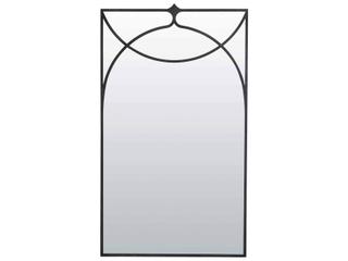 Swan Art Deco Rectangle Wall Mirror in Antique Pewter Finish