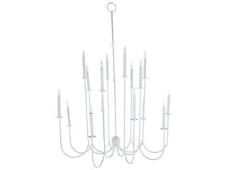 Snow 16-Light Plaster White Candelabra Tiered Chandelier