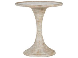 Gabby Gloria Round Antique Gold & Silver Leaf End Table