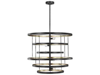 5-Light Celeste Chandelier in Aged Iron and Gold Leaf