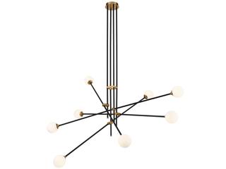 Cosmet 8-Light Pendant Light in Coal and Aged Brass
