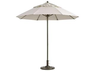 Windmaster 9 Foot Round Recacril Fabric Fiberglass Patio Umbrella in Canvas