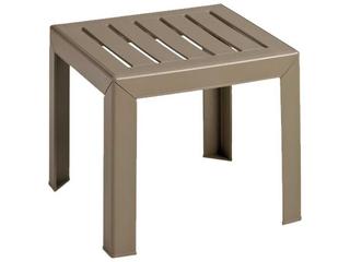 Grosfillex Bahai Resin Taupe Square Patio End Table