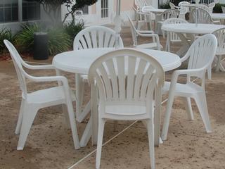 Grosfillex Pacific Fanback Resin Outdoor Patio Dining Set