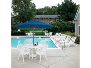 Grosfillex Pacific Fanback Resin White Outdoor Dining Set