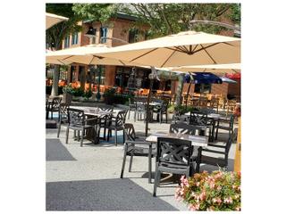Grosfillex Sanibel Resin Charcoal Outdoor Patio Dining Set