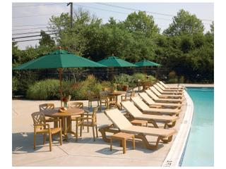 Grosfillex Sanibel Resin Teakwood Outdoor Dining Set