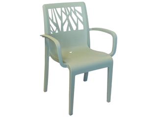 Vegetal Resin Sage Green Stacking Patio Dining Arm Chair