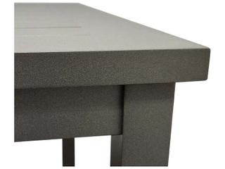 Grosfillex Sigma Aluminum Volcanic Black Square Outdoor Patio Dining Table with Umbrella Hole
